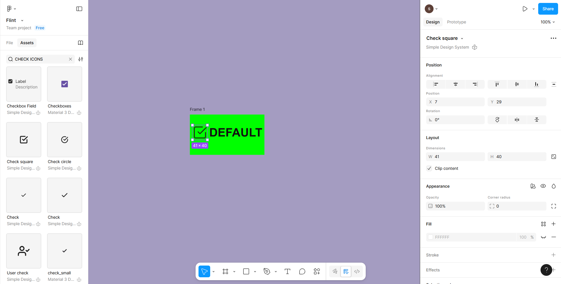 Frame with Fill, Text and Image layers :width: 100%